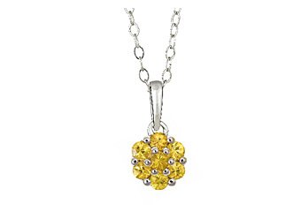 .63 CARAT WOMENS YELLOW SAPPHIRE FLOWER PENDANT 925 STERLING SILVER