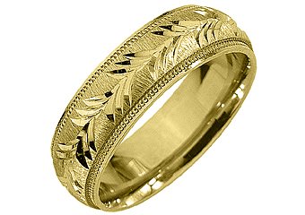MENS WEDDING BAND ENGAGEMENT RING 14KT YELLOW GOLD SATIN FINISH 6mm