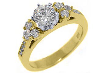 1.5 CARAT WOMENS DIAMOND ENGAGEMENT WEDDING RING BRILLIANT ROUND CUT YELLOW GOLD