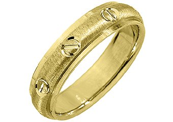 MENS WEDDING BAND ENGAGEMENT RING 14KT YELLOW GOLD SATIN FINISH 5mm