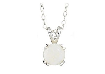.80 CARAT OPAL BRILLIANT ROUND CUT PENDANT 7mm 925 SILVER w 18" CHAIN