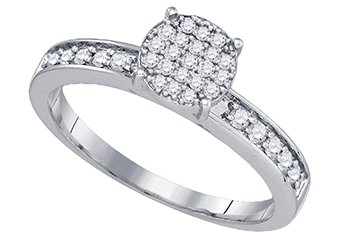 .26 CARAT WOMENS DIAMOND ENGAGEMENT RING BRILLIANT ROUND 10K WHITE GOLD