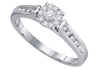 .25 CARAT WOMENS DIAMOND ENGAGEMENT RING BRILLIANT ROUND 14K WHITE GOLD