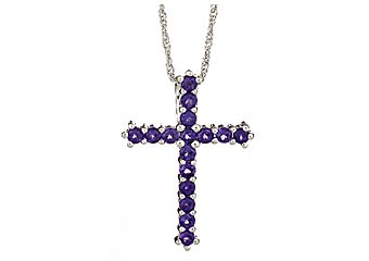 1.60 CARAT WOMENS AMETHYST CROSS PENDANT 925 STERLING SILVER