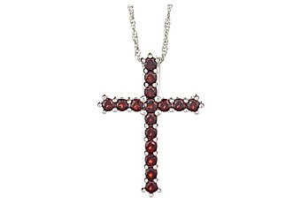 1.60 CARAT WOMENS GARNET CROSS PENDANT 925 STERLING SILVER