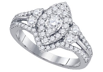1.01 CARAT WOMENS DIAMOND ENGAGEMENT RING MARQUISE CUT SHAPE WHITE GOLD