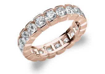 DIAMOND ETERNITY BAND WEDDING RING ROUND 14KT ROSE GOLD 3.00 CARAT BOX SETTING