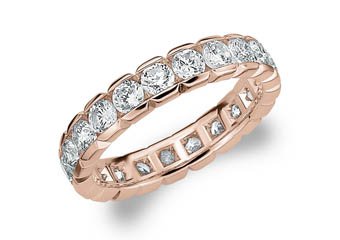 DIAMOND ETERNITY BAND WEDDING RING ROUND 14KT ROSE GOLD 2.00 CARAT BOX SETTING