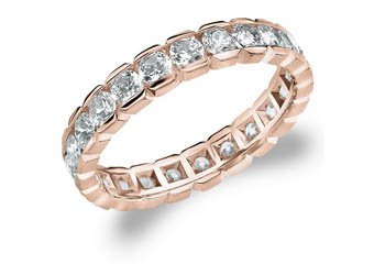 DIAMOND ETERNITY BAND WEDDING RING ROUND 14KT ROSE GOLD 1.50 CARAT BOX SETTING