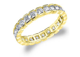 DIAMOND ETERNITY BAND WEDDING RING ROUND 14KT YELLOW GOLD 1.50 CARAT BOX SETTING