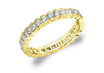 DIAMOND ETERNITY BAND WEDDING RING ROUND 14KT YELLOW GOLD 1.00 CARAT BOX SETTING