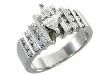 1.25 CARAT WOMENS DIAMOND ENGAGEMENT WEDDING RING MARQUISE ROUND CUT WHITE GOLD
