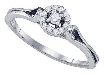 .10 CARAT BRILLIANT ROUND CUT DIAMOND ENGAGEMENT PROMISE HALO RING WHITE GOLD