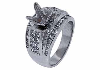1.89 CARAT WOMENS DIAMOND ENGAGEMENT RING SEMI-MOUNT PRINCESS CUT WHITE GOLD