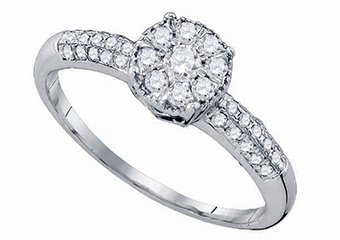 .50 CARAT WOMENS DIAMOND ENGAGEMENT PROMISE RING BRILLIANT ROUND CUT WHITE GOLD