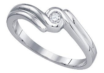 DIAMOND PROMISE ENGAGEMENT RING WHITE GOLD ROUND SHAPE .05 CARATS