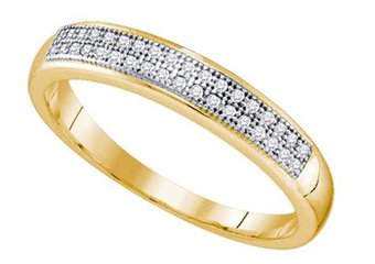 .10 CARAT WOMENS BRILLIANT ROUND CUT DIAMOND RING WEDDING BAND YELLOW GOLD