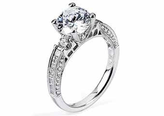 WOMENS DIAMOND ENGAGEMENT RING ROUND CUT 1.75 CARAT 18K WHITE GOLD
