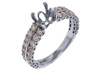 1.10 CARAT WOMENS DIAMOND ENGAGEMENT RING SEMI-MOUNT ROUND SHAPE WHITE GOLD