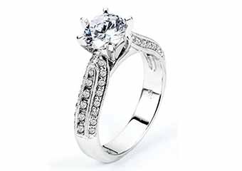 WOMENS DIAMOND ENGAGEMENT RING ROUND CUT 1.51 CARAT 14K WHITE GOLD