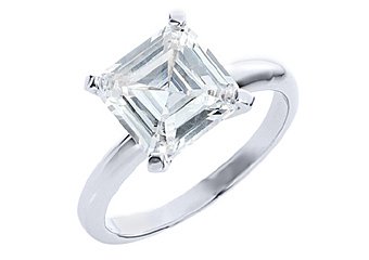 2.5 CARAT WOMENS SOLITAIRE ASSCHER CUT DIAMOND ENGAGEMENT RING WHITE GOLD