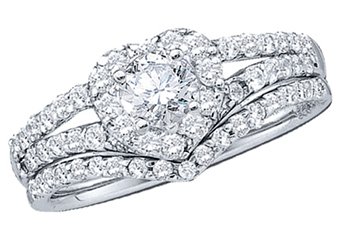 HEART SHAPE DIAMOND ENGAGEMENT HALO RING WEDDING BAND BRIDAL SET ROUND CUT