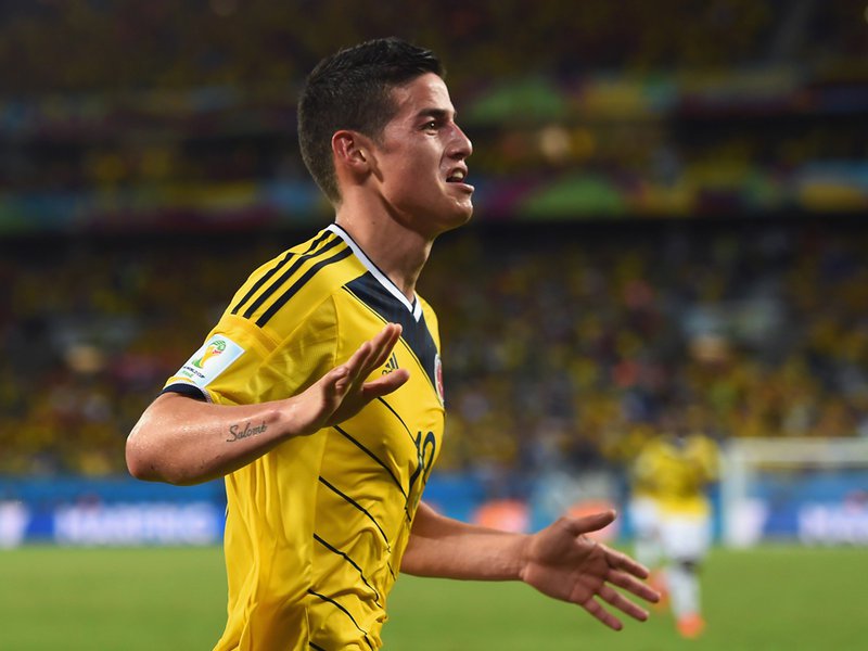 045 - 8 X 6 Photo - Football - FIFA World Cup 2014 - Japan V Colombia James Rodriguez