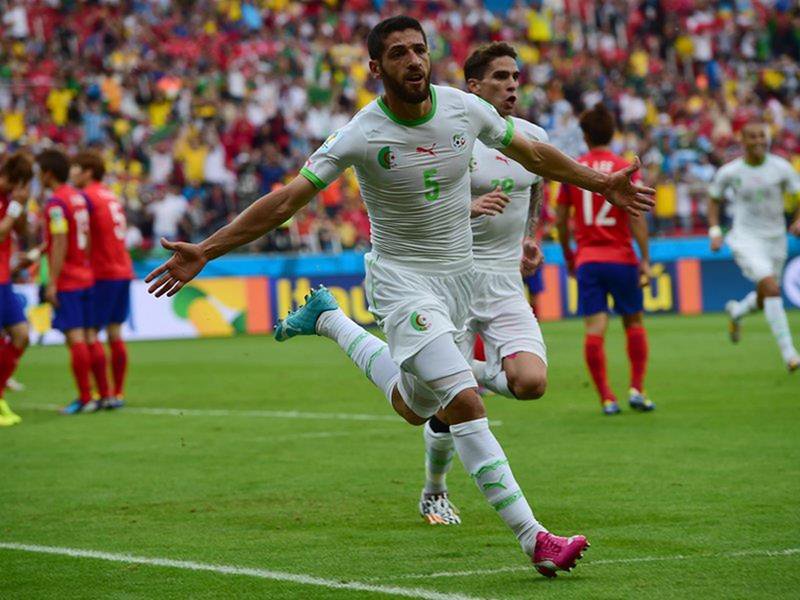 097 - 8 X 6 Photo - Football - FIFA World Cup 2014 - Algeria V S Korea - Halliche Celebrates