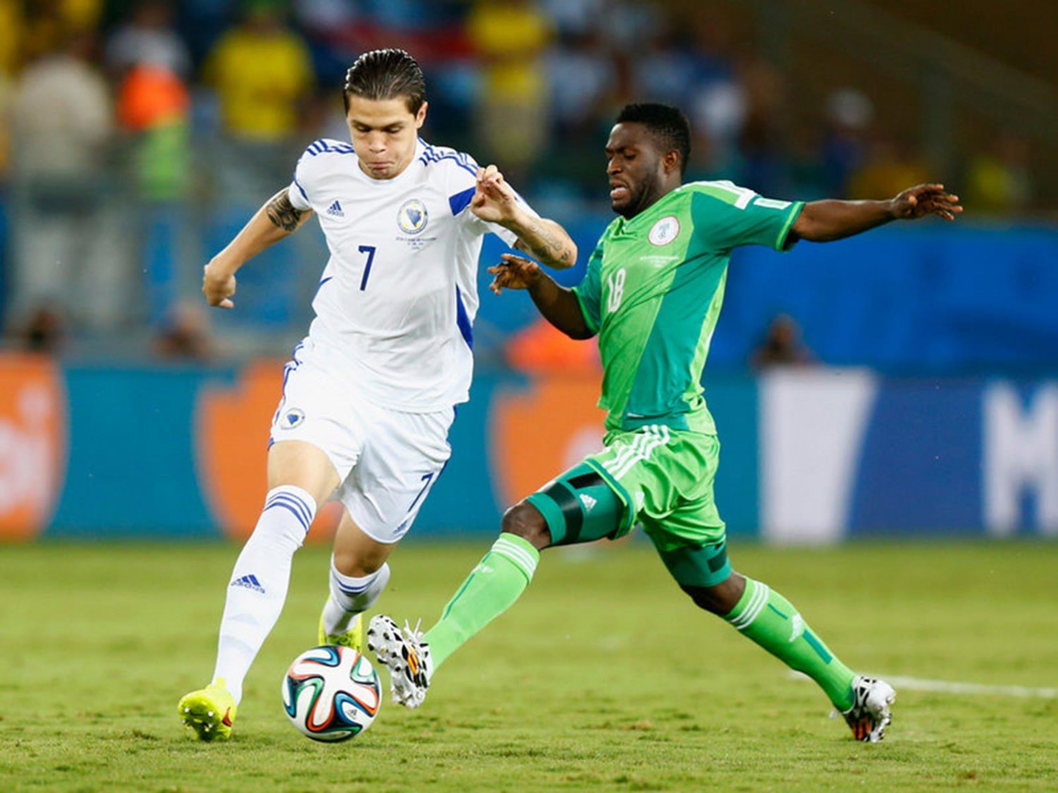 280 - 8 X 6 Photo - Football - FIFA World Cup 2014 - Bosnia V Nigeria - Muhamed Besic