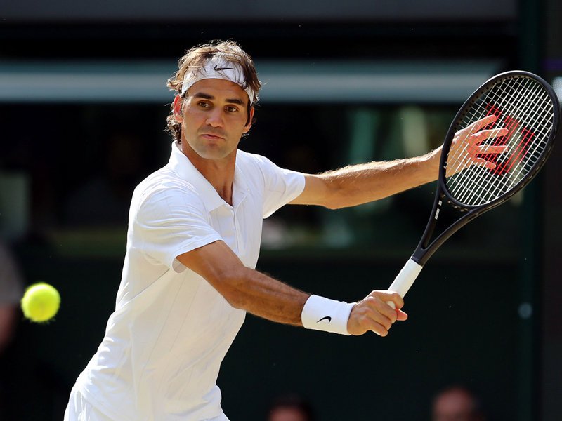 130 - 8 X 6 Photo - Tennis - Wimbledon Championship 2014 - Mens Semi Finals - Roger Federer
