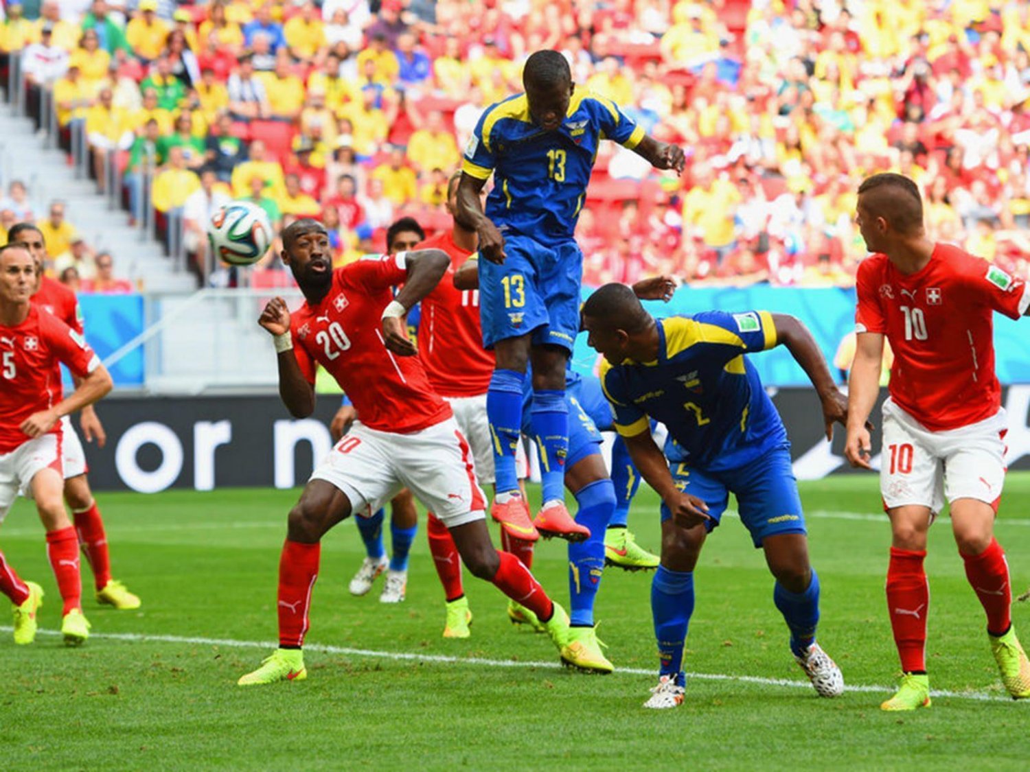 317 - 8 X 6 Photo - Football - FIFA World Cup 2014 - Switzerland V Ecuador - Enner Valencia
