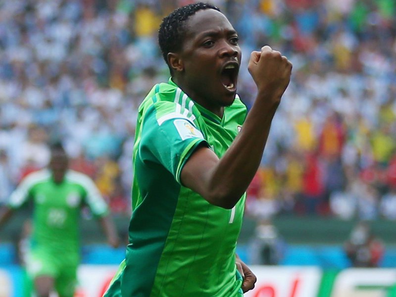 360 - 8 x 6 Photo - Football - FIFA World Cup 2014 - Argentina v Nigeria Ahmed Musa Scores