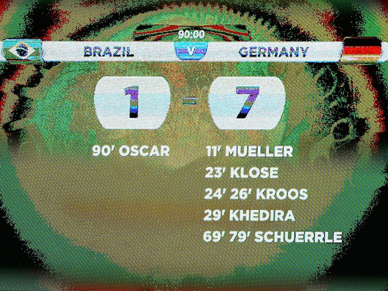 Brazil v Germany - 8 x 6 Photos - Set Of 8 - Scoreboard and all 7 German Goals
