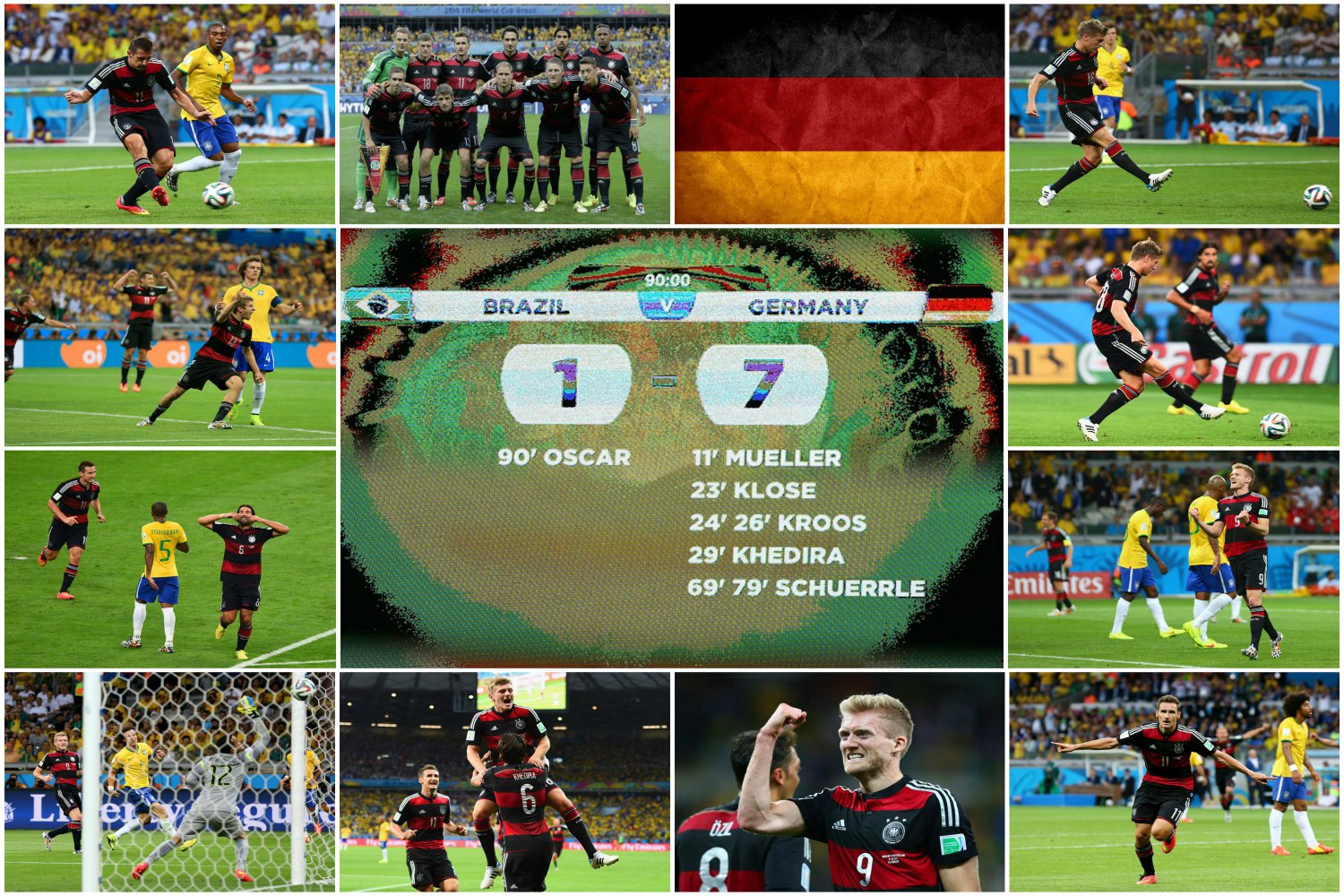 18 x 12 Photo - Football - FIFA World Cup - Collage of The 7-1 Germany win against Brazil