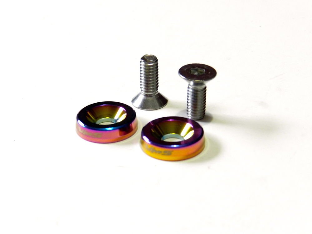 4PC VMS RACING LICENSE PLATE BOLT & WASHER KIT - NEO CHROME