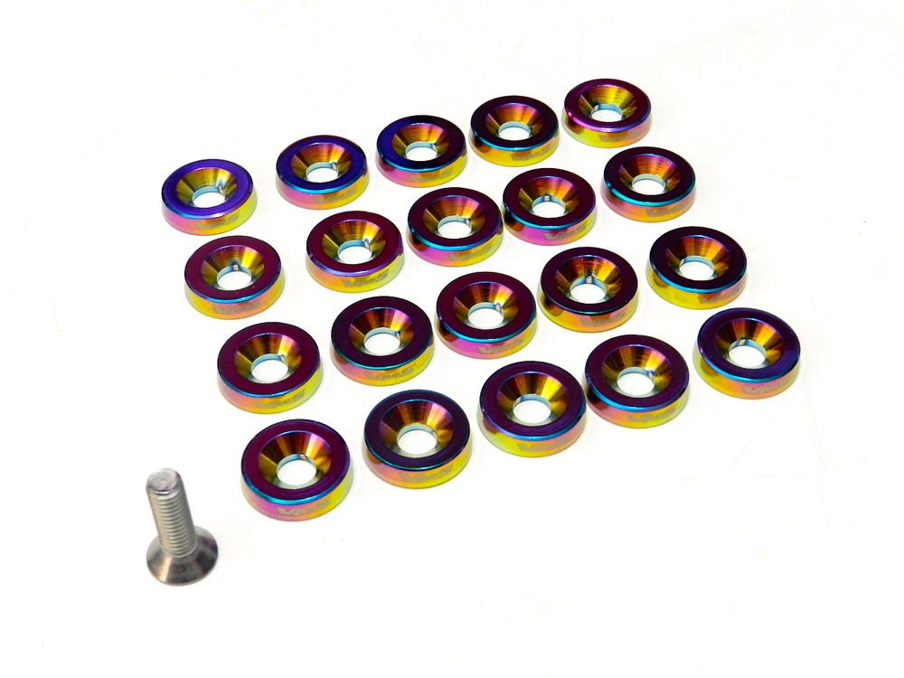 20PC VMS RACING FENDER WASHER * BOLT & WASHER KIT * - NEO CHROME