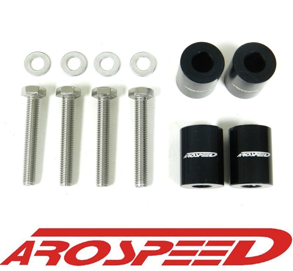 AROSPEED UNIVERSAL BLACK CNC BILLET 8MM HOOD SPACER RISER VENT KIT D