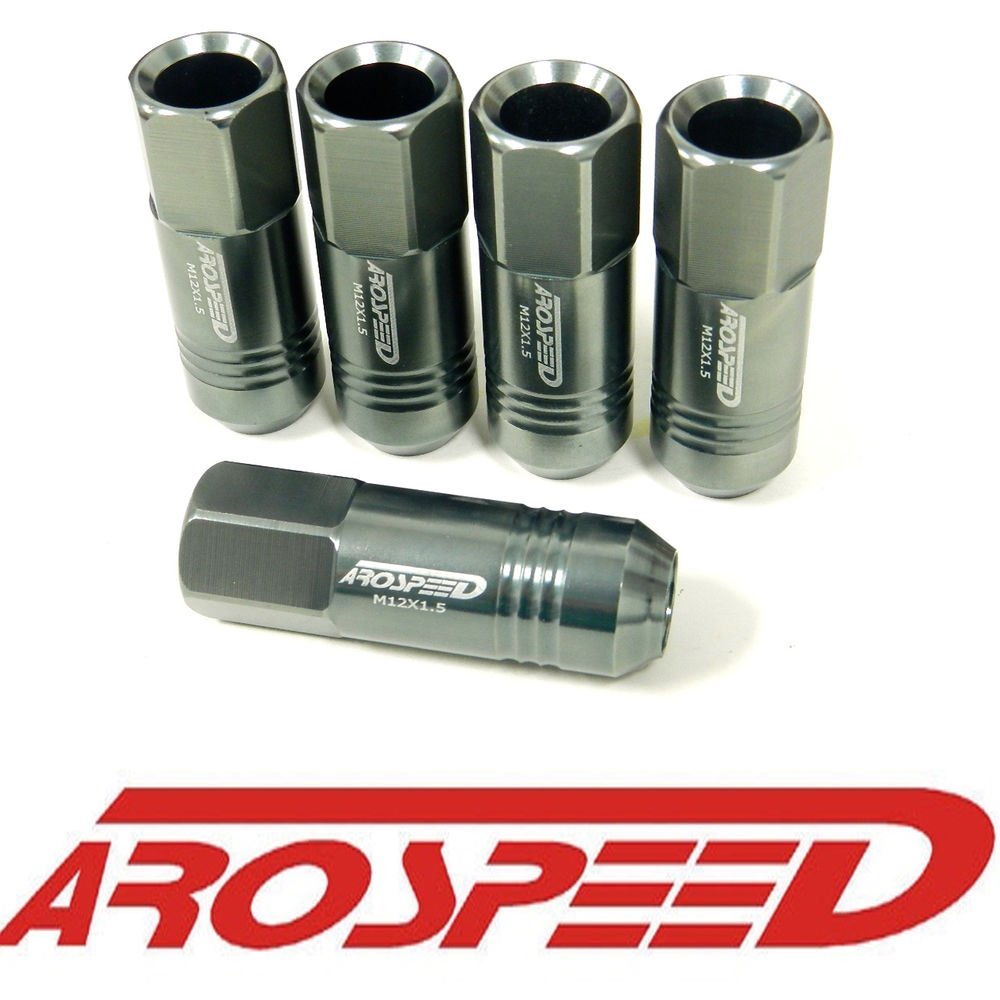 20PC 12X1.5MM 60MM EXTENDED FORGED ALUMINUM TUNER RACING LUG NUT SET GUNMETAL C