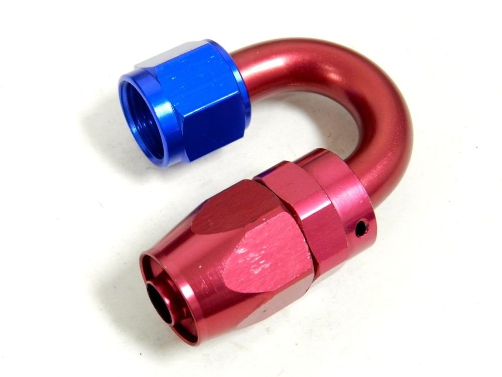 UNIVERSAL -16 AN16 16AN 180 DEGREE SWIVEL ALUMINUM TUBE HOSE END FITTING BLUE