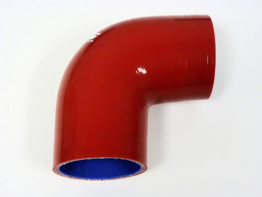 VMS RACING 3 PLY REINFORCED SILICONE 90Ë COUPLER 4" RED