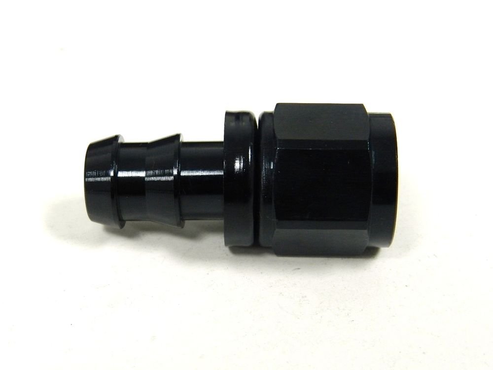UNIVERSAL ALUMINUM STRAIGHT AN/JIC PUSH ON HOSE END FITTING -10 AN10 10AN BLACK