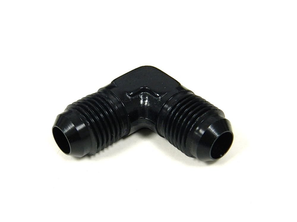 UNIVERSAL ALUMINUM 90 DEGREE -4 AN4 4AN AN TO FLARE FITTING BLACK