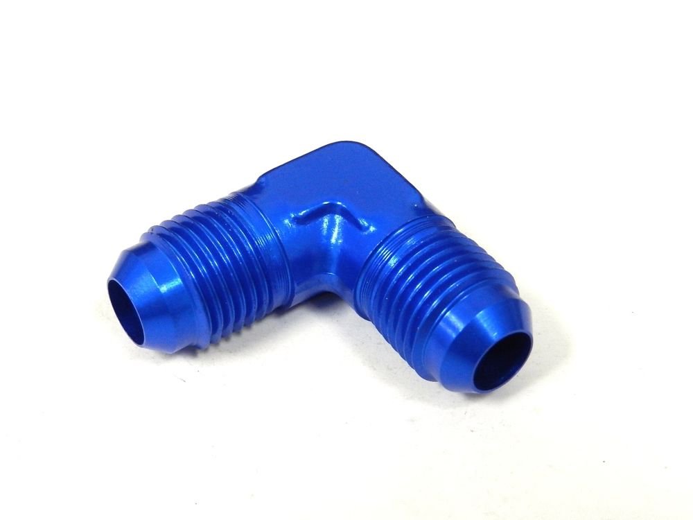 UNIVERSAL ALUMINUM 90 DEGREE -10 AN10 10AN AN TO FLARE FITTING BLUE