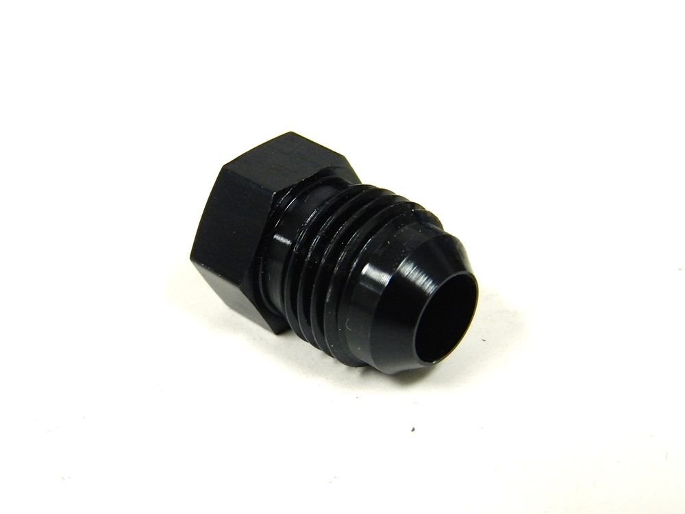 UNIVERSAL ALUMINUM STRAIGHT -4 AN4 4AN AN FLARE PLUG FITTING BLACK