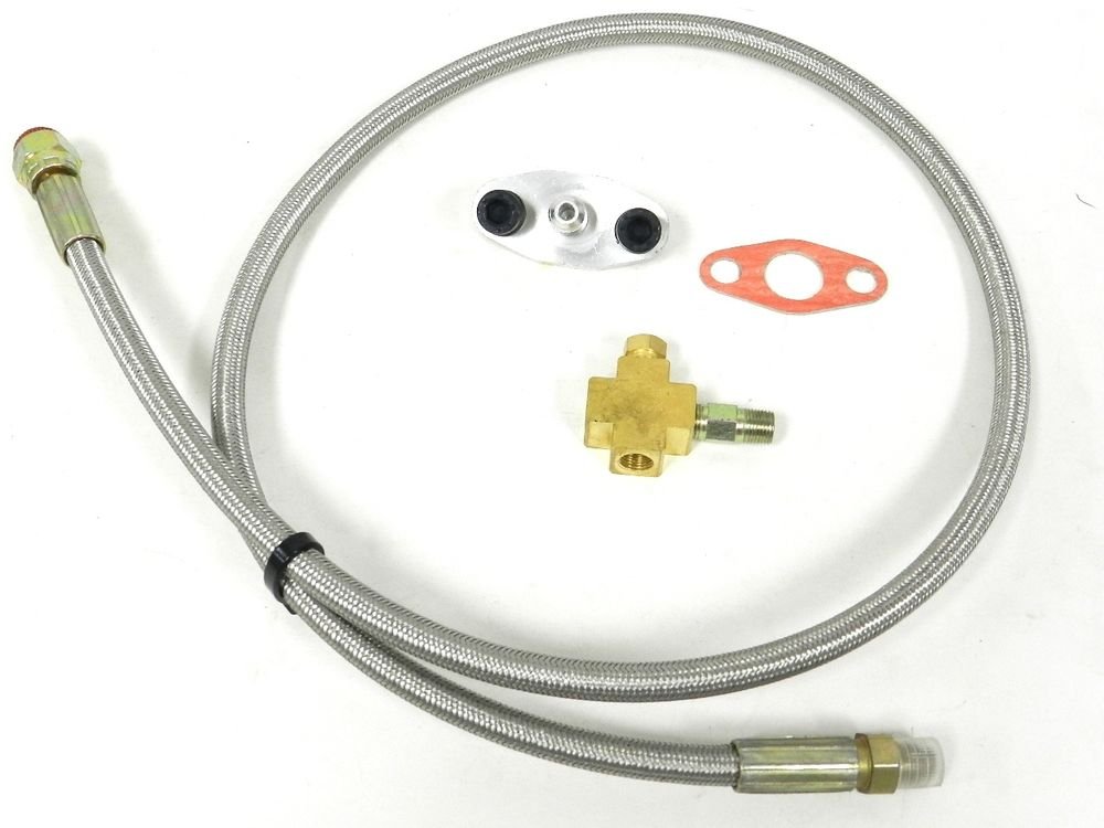 UNIVERSAL RACING 36" 4AN TURBO OIL FEED HOSE LINE FITTING KIT T3 T4 D