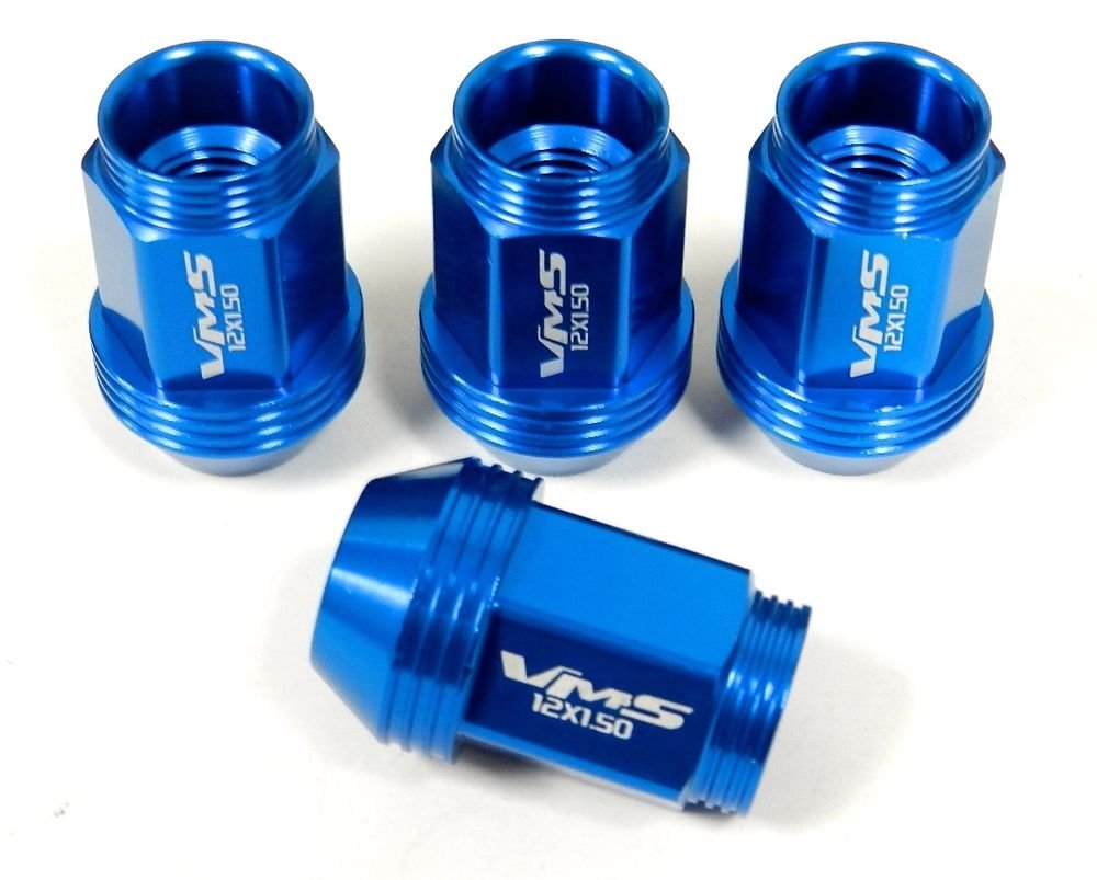 16PC SUBARU 12X1.25 36MM 1.40" STANDARD LENGTH ALUMINUM LUG NUTS BLUE