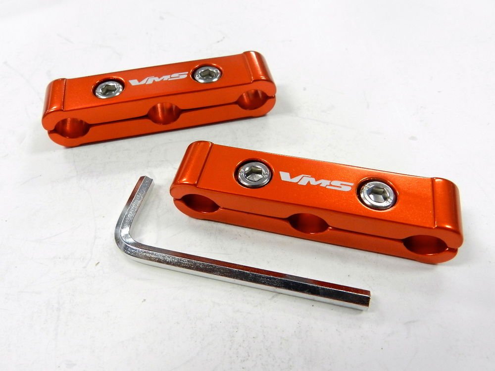 ORANGE 4PC UNIVERSAL 10MM 3 HOLE SPARK PLUG WIRE SEPARATOR DIVIDER V6