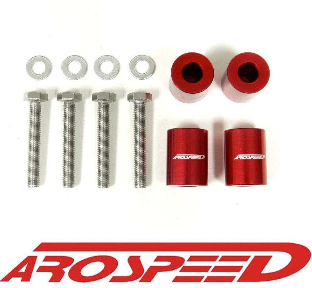 AROSPEED UNIVERSAL RED CNC BILLET 6MM HOOD SPACER RISER VENT KIT