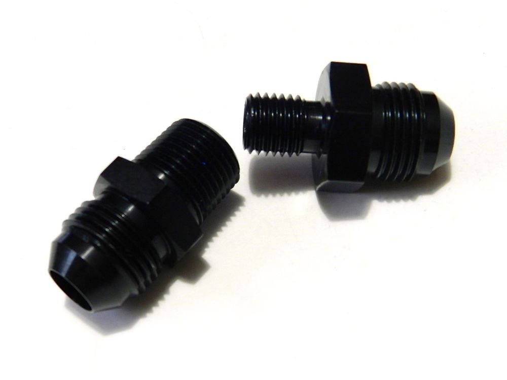 -4 ALUMINUM ADAPTER AN FITTINGS FOR BOSCH 044 FUEL PUMP - BLACK