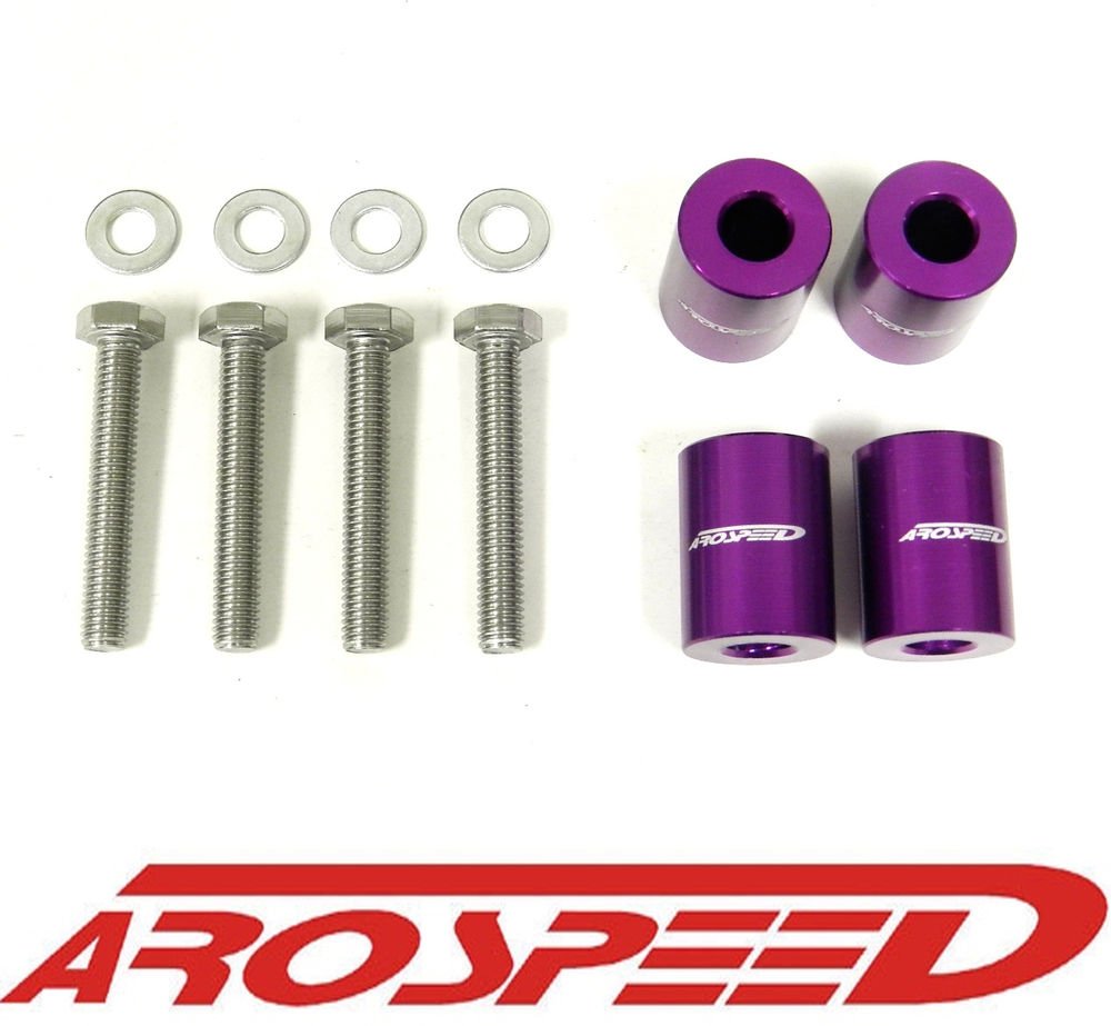 AROSPEED UNIVERSAL PURPLE CNC BILLET 8MM HOOD SPACER RISER VENT KIT E